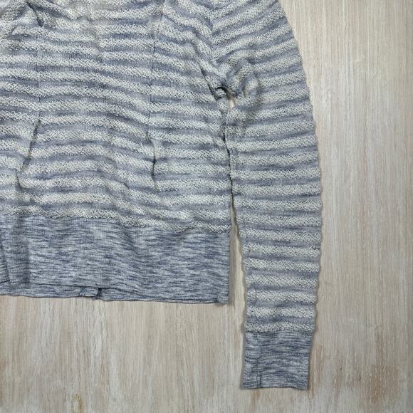 Anthropologie Moth Striped Hooded Button Front Cardigan Sweater XS Cozy Preppy - Picture 12 of 14